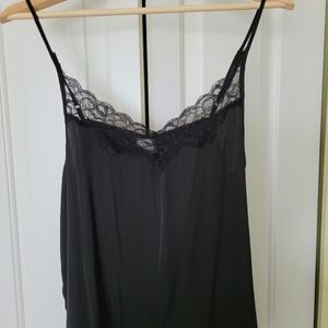 Silk like black tank top